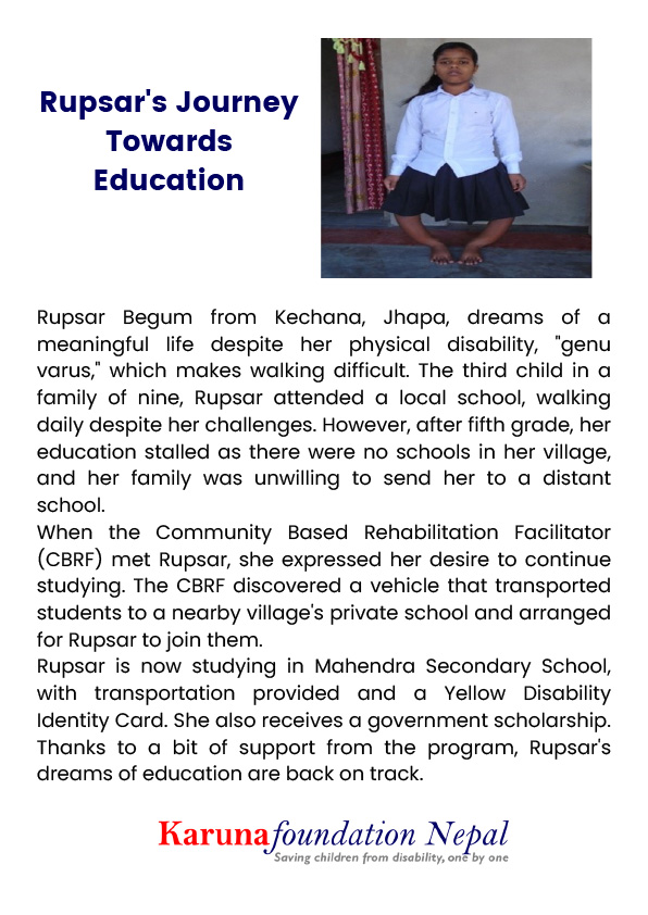 Rupsar ‘ s Journey Towards Education