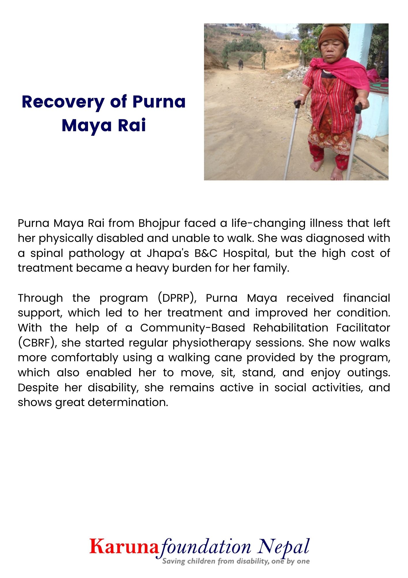 Recovery of Purna Maya Rai