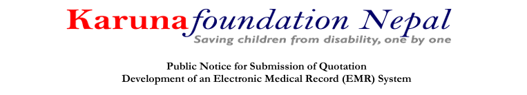 Public Notice for Submission of Quotation Development of an Electronic Medical Record (EMR) System